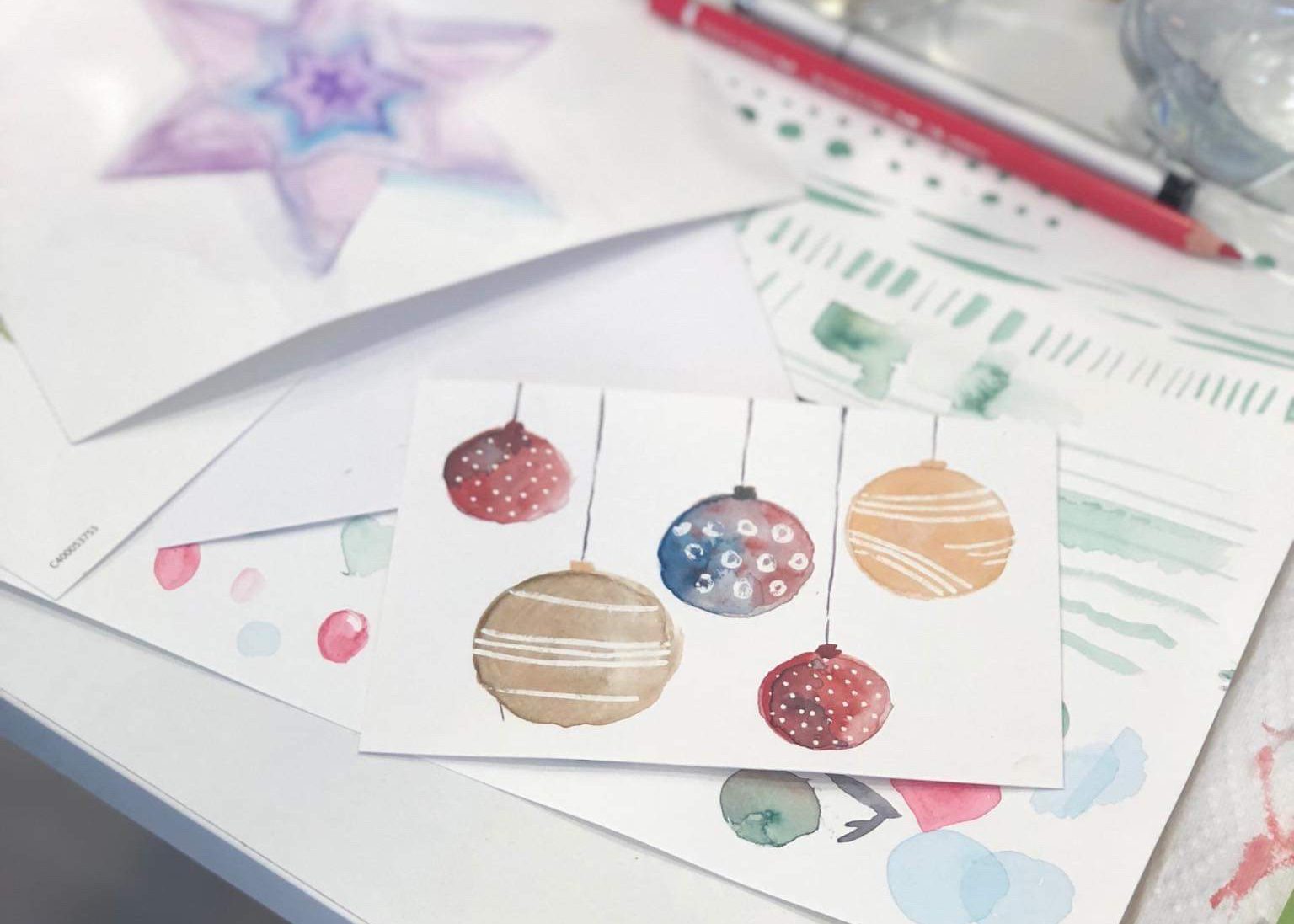 Workshop Aquarell Weihnachtskarten Online Herzanherz